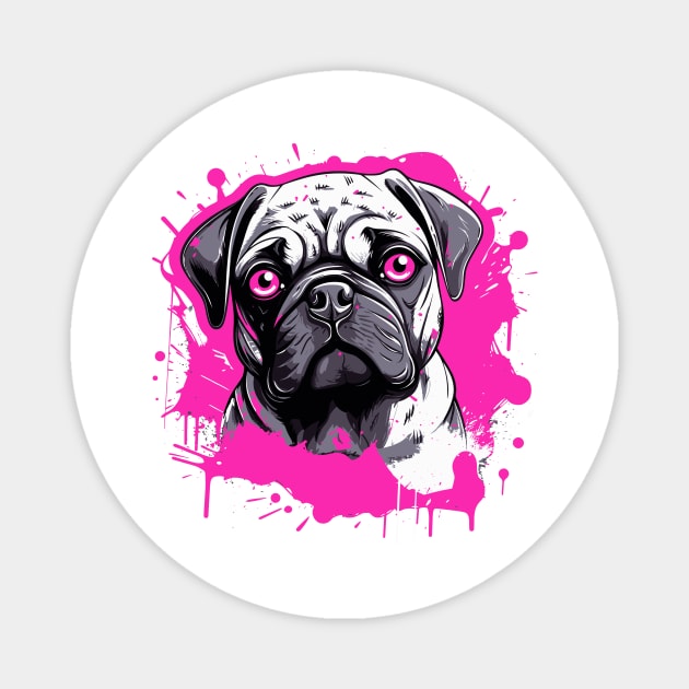 Pink Pug Magnet by Cascade Merch